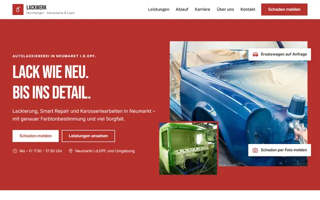Beispiel-Website Autolackiererei / Karosserie
