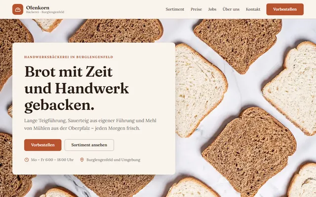 Beispiel-Website Bäckerei