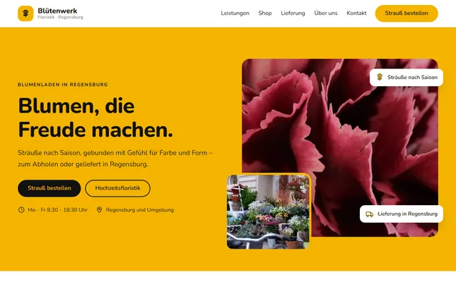 Beispiel-Website Blumenladen & Floristik