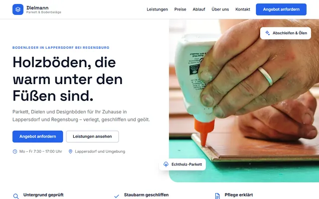 Beispiel-Website Bodenleger / Parkett
