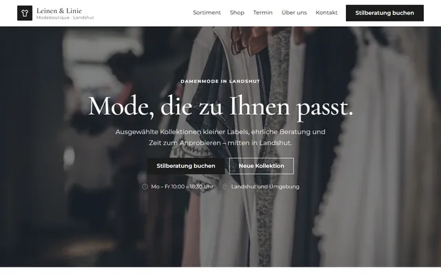 Beispiel-Website Modeboutique
