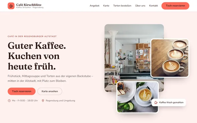 Beispiel-Website Café