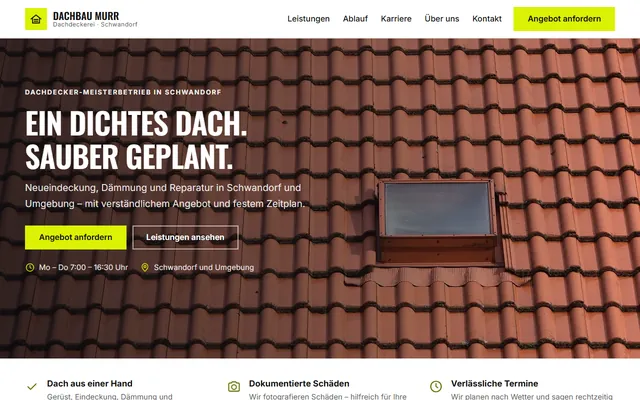 Beispiel-Website Dachdecker