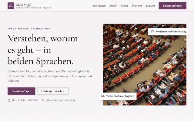 Beispiel-Website Dolmetscher