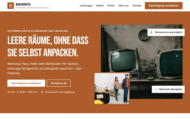 Beispiel-Website Entrümpelung & Haushaltsauflösung