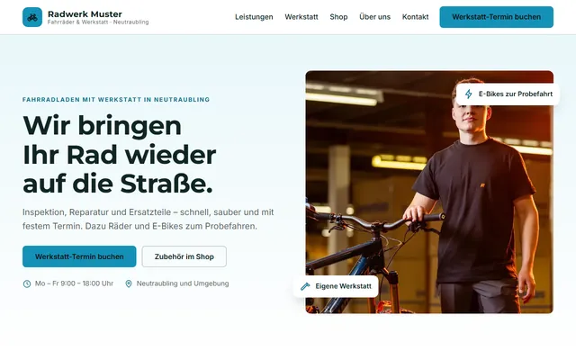 Beispiel-Website Fahrradladen & Werkstatt