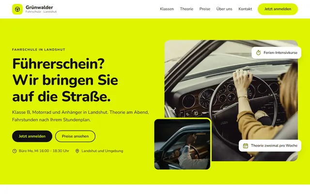 Beispiel-Website Fahrschule