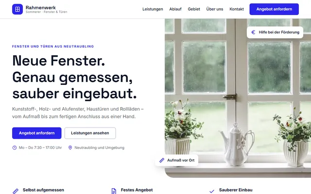 Beispiel-Website Fensterbau / Fenster & Türen