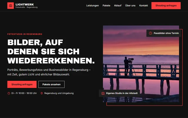 Beispiel-Website Fotograf / Fotostudio