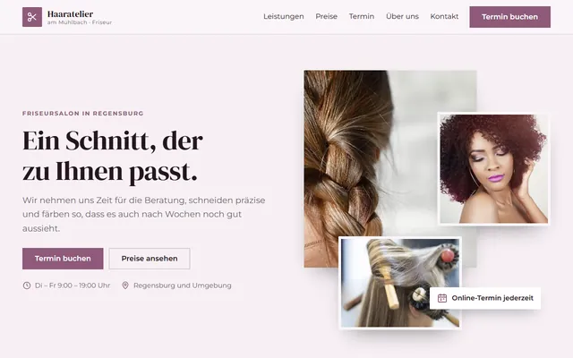 Beispiel-Website Friseursalon