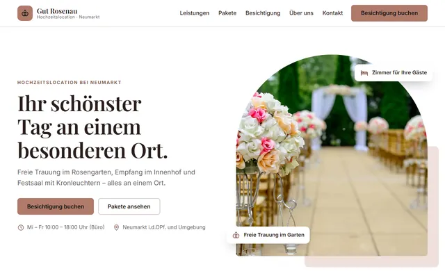 Beispiel-Website Hochzeitslocation