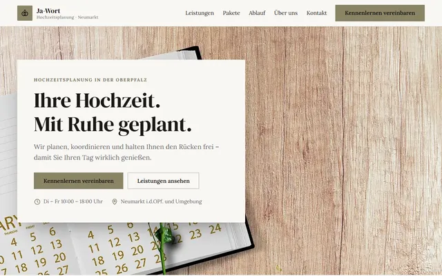 Beispiel-Website Hochzeitsplanung