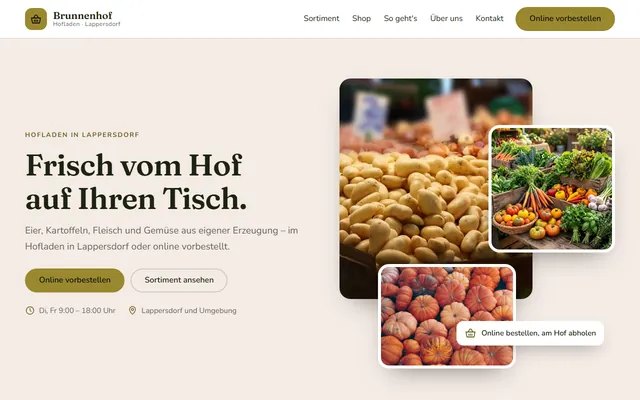 Beispiel-Website Hofladen