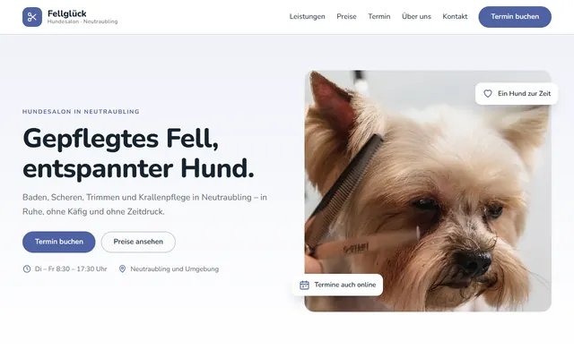 Beispiel-Website Hundesalon (Hundefriseur)