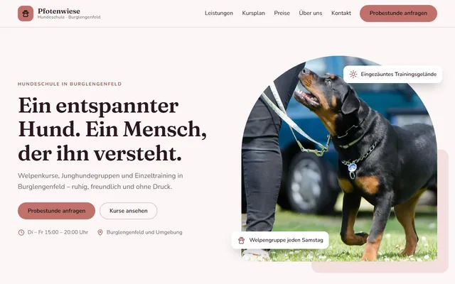 Beispiel-Website Hundeschule