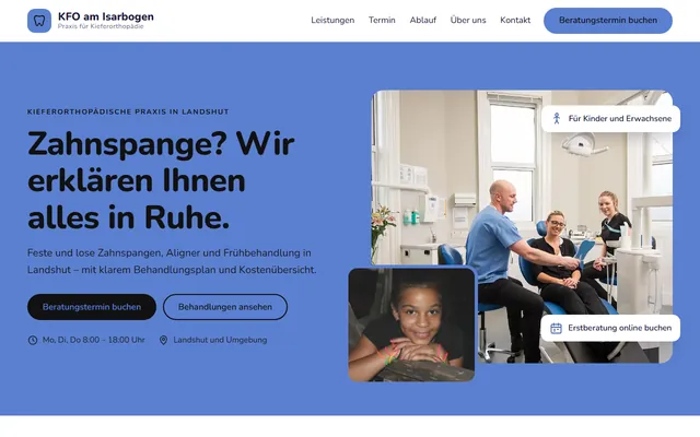 Beispiel-Website Kieferorthopädie