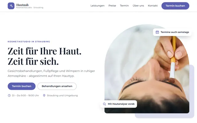 Beispiel-Website Kosmetikstudio