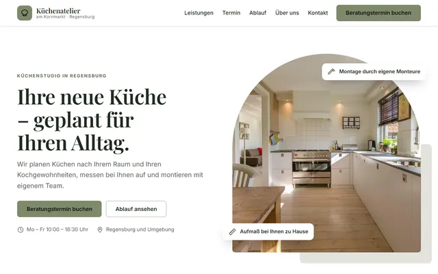 Beispiel-Website Küchenstudio