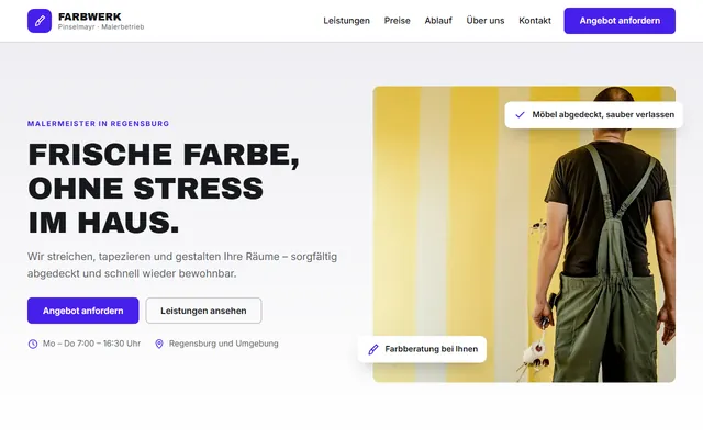 Beispiel-Website Maler- und Lackierbetrieb
