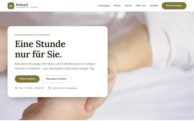 Beispiel-Website Massagepraxis