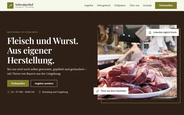 Beispiel-Website Metzgerei