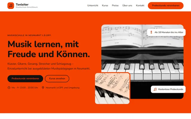 Beispiel-Website Musikschule