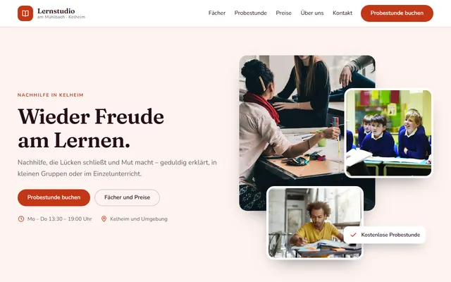 Beispiel-Website Nachhilfe / Lernstudio