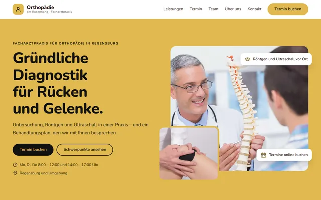 Beispiel-Website Facharztpraxis Orthopädie