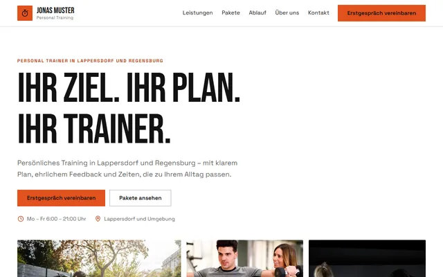 Beispiel-Website Personal Trainer