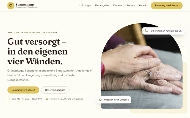 Beispiel-Website Ambulanter Pflegedienst