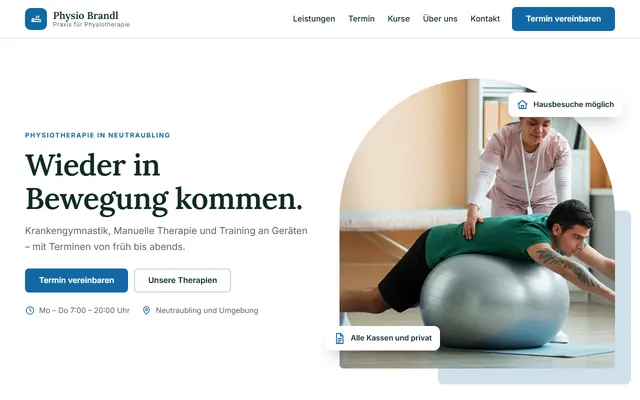 Beispiel-Website Physiotherapie