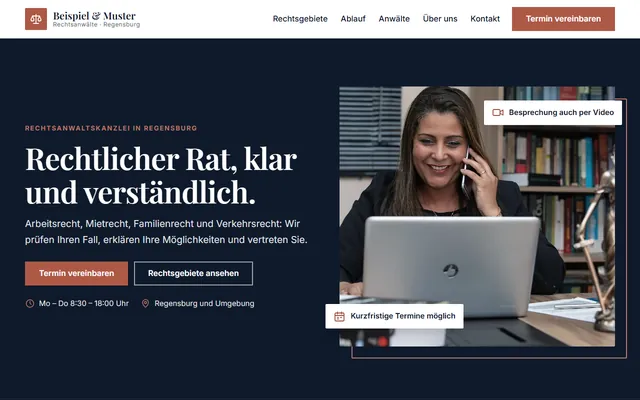 Beispiel-Website Rechtsanwaltskanzlei