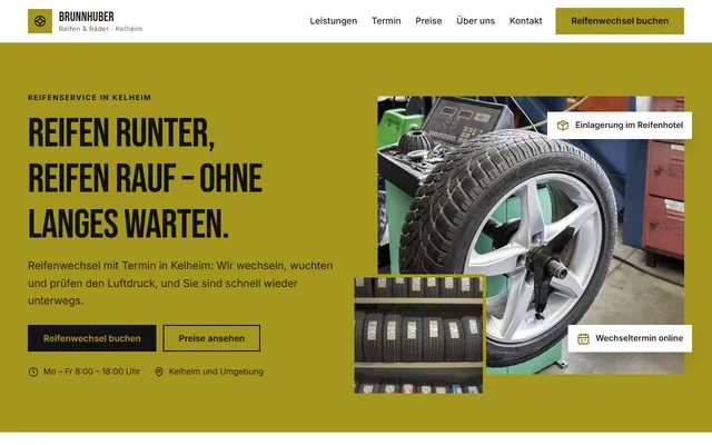Beispiel-Website Reifenhandel & Reifenservice