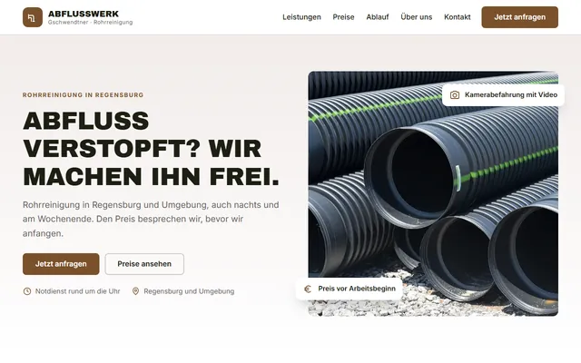 Beispiel-Website Rohrreinigung