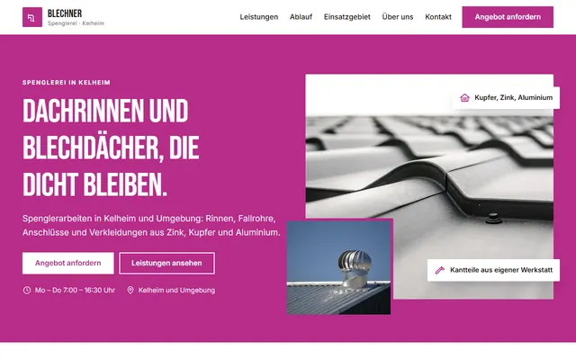 Beispiel-Website Spenglerei (Bauklempner)