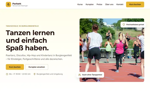 Beispiel-Website Tanzschule