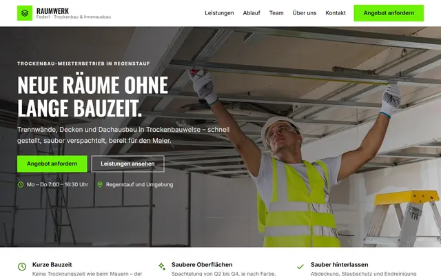 Beispiel-Website Trockenbau / Innenausbau