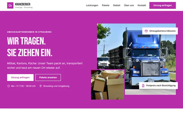 Beispiel-Website Umzugsunternehmen
