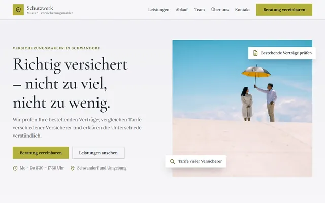 Beispiel-Website Versicherungsmakler