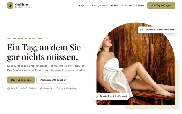 Beispiel-Website Day Spa / Wellness