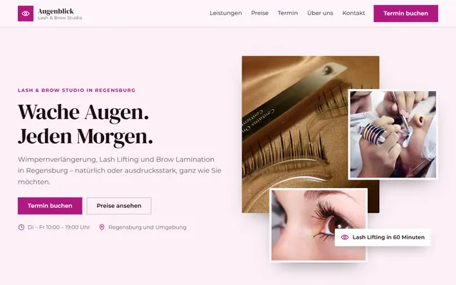 Beispiel-Website Wimpern- & Augenbrauenstudio