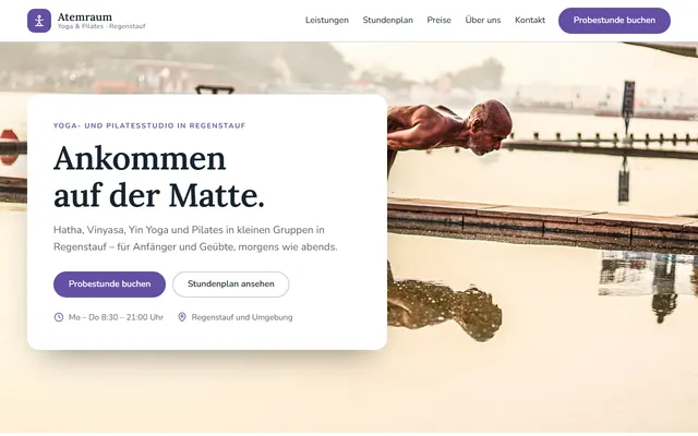 Beispiel-Website Yoga- & Pilatesstudio